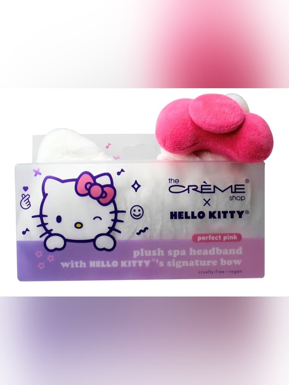 The Crème Shop x Hello Kitty Plush Spa Headband - Perfect Pink NIP